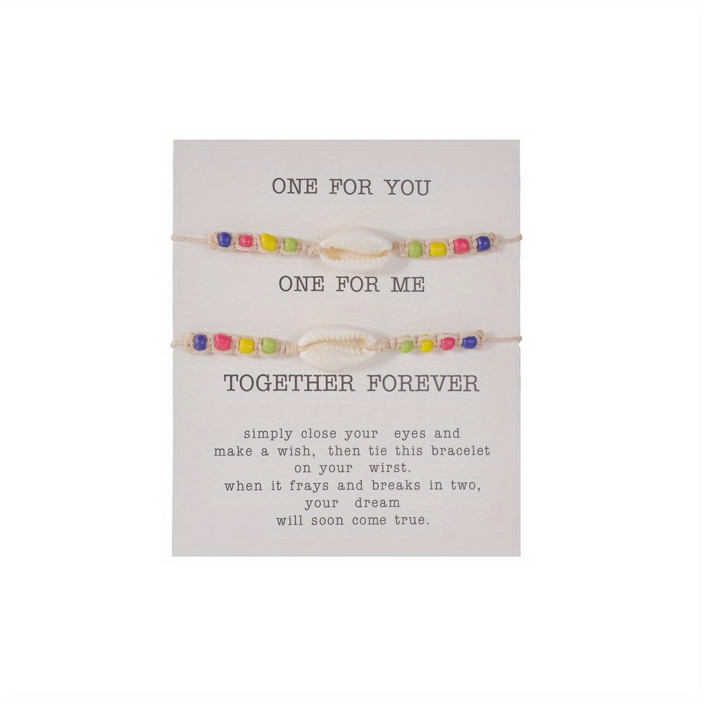 2pcs Beach Shell Rice Beads Friendship Bracelet Set